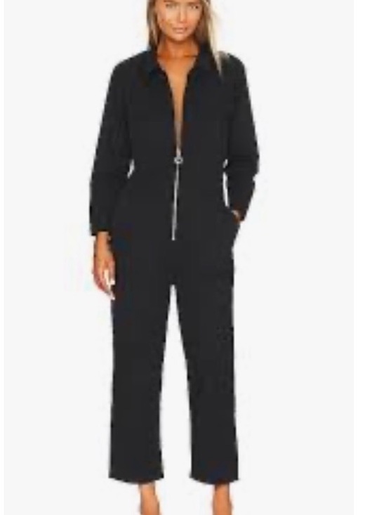 pistola Pants - pistola Black Zip-Front Long-Sleeve Jumpsuit